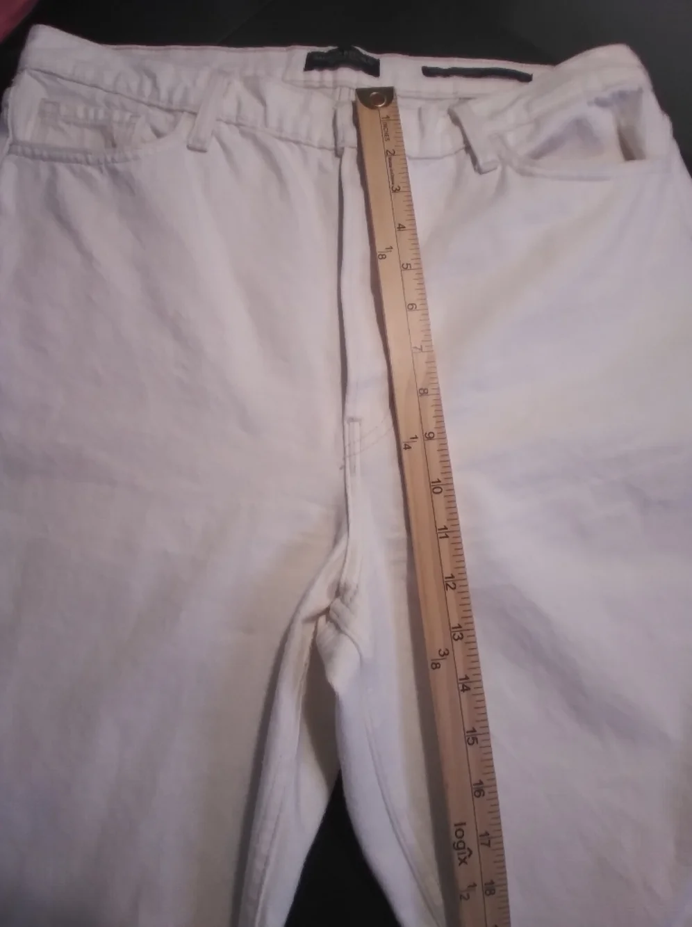 Banana Republic Mens Button Fly Cream Premium Mid Rise Loose Stovepipe Jean
